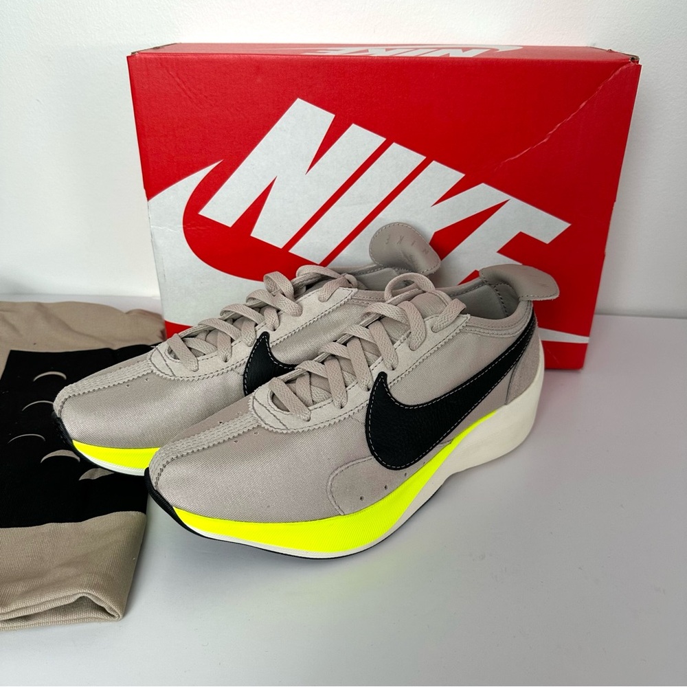 Nike Moon Racer String Sneakers Sporty Athleisure Unisex Sail Black Volt